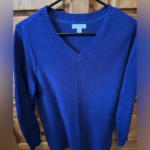 Charter Club women’s v-neck sweater. NWOT. SZ L. Blue